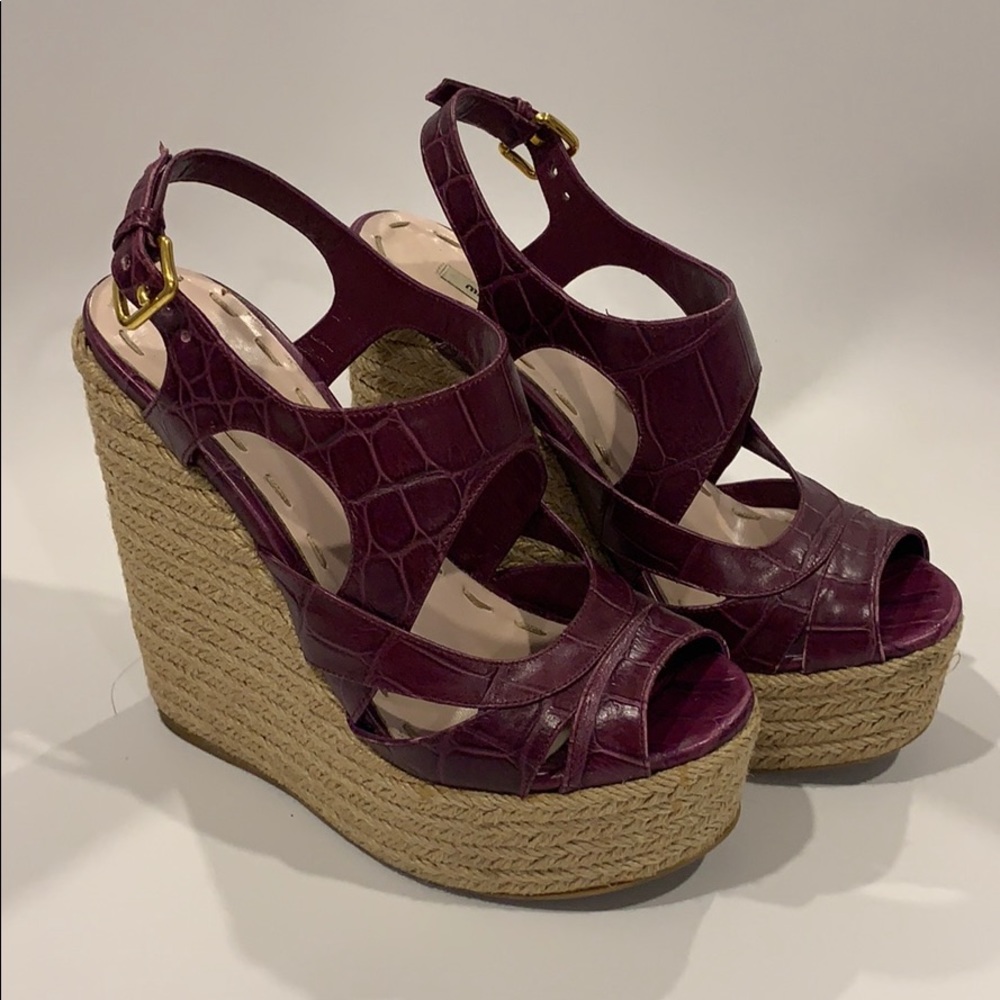 Miu Miu Platform Espadrilles Size 36.5 - image 1
